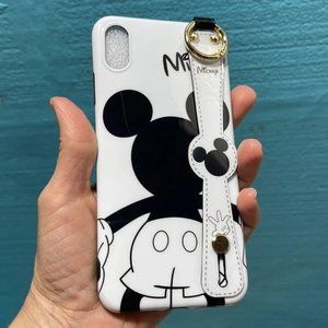 New iPhone X / Xs Mickey Mouse 5.8" Case Cover w/Hand Holder & Lanyard Set